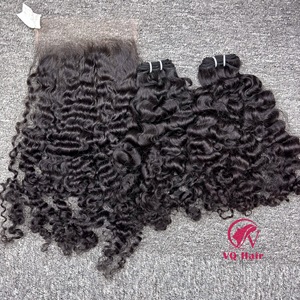 Superventas 100% Raw Birmese Curly Genius Weft Top Trending Extensiones de cabello vietnamita Precio al por mayor con opción de envío directo - Product Image 1