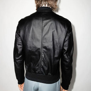 Chaqueta de cuero transpirable a la moda para hombre chaqueta de cuero de moda sostenible OEM personalizada hecha en Pakistán para el invierno - Product Image 3