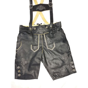 Pantalones cortos bávaros de diseño personalizado Trachten Lederhosen de piel de vaca para hombre - Product Image 6
