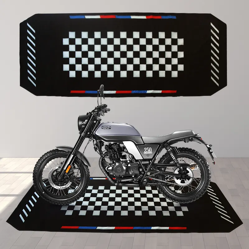 Garage Indoor or Outdoor Rubber Logo Floor Motorcycle Mat