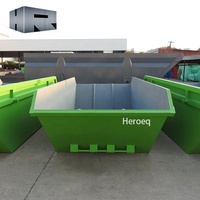 Bennes à déchets en métal à roulettes pour l'extérieur, conteneur de recyclage des déchets personnalisé, benne à déchets empilable