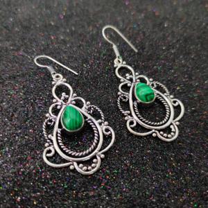 Top Selling 925 Sterling Silver Gold Plated Malachite <b>Dangle</b> Drop <b>Earrings</b> Women <b>Diamond</b> Gemstone Healing Fashion Party Gift - Product Image 4