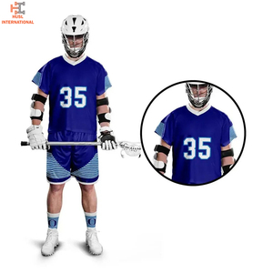 Ensemble d'uniformes de lacrosse personnalisés OEM avec maillots et shorts sublimés, design sur mesure, nom et numéro personnalisés, en maille - Product Image 4