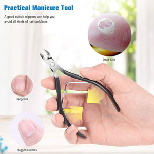 Pinces à cuticules professionnelles manucure pédicure acier inoxydable de qualité médicale 8mm mâchoire noir utilisation doigt et orteil - Product Image 4