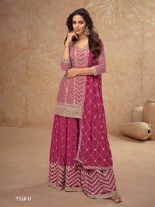 Vêtements de mariage Chinon lourd avec broderie de paillettes Costume Salwar exportateur et fournisseur indien de Surat à bas prix - Product Image 5
