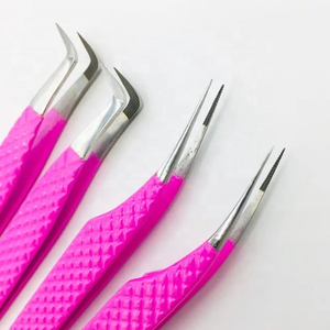 Pinzas para pestañas de agarre de diamante de acero inoxidable probadas a mano al por mayor/pinzas para pestañas de volumen de ángulo de 90 grados - Product Image 1