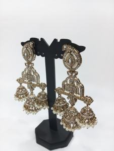 ชุดต่างหู Jhumka ทรงหยดน้ำสไตล์วินเทจสำหรับผู้หญิงชุดตุ้มหูงานแต่งงานสไตล์อินเดียดั้งเดิม - Product Image 4