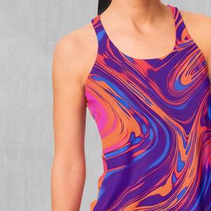 Nouveau débardeur femme été, couleur unie, coupe ajustée, tissu satiné avec logo frontal, séchage rapide et respirant - Product Image 2