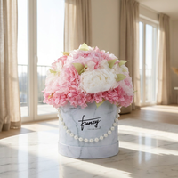 Décoration d'intérieur : Bouquet éternel stabilisé longue durée de roses, hortensias et pivoines naturelles préservées