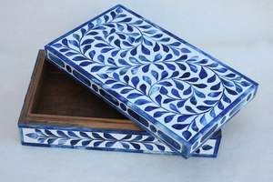 Boîte à bijoux incrustée d'os de mode Design antique maison et hôtel boîte de bague cadeau de fête de mariage décorative en vente - Product Image 2