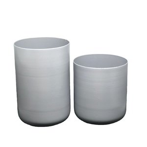 Offre Spéciale Métal Fer Ensemble De 2 bougie Navire Nouveau Design Silcver Mat Poudre Enduit Bougie Bocaux - Product Image 1