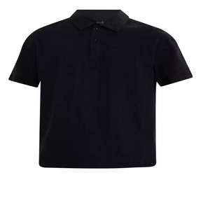 เสื้อโปโลลำลองโอเวอร์ไซส์ผู้ชาย, เสื้อโปโลผ้าฝ้ายโพลีเอสเตอร์ระบายอากาศเสื้อโปโลกระดุมต่ำธรรมดา - Product Image 1