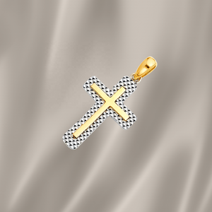 Clásico de moda 18K oro plata Jesús Cruz colgante diamante cobre patrón cristiano Aleación de Metal de moda para niños - Product Image 5