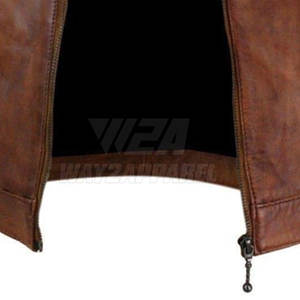 Chaqueta de moto de cuero genuino al mejor precio para hombre, chaqueta de moto de hombre teñida lisa en línea - Product Image 6