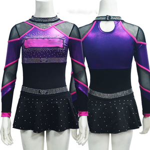 ชุดเชียร์ลีดเดอร์พลอยเทียมแวววาวสีทองสำหรับผู้หญิงชุดยูนิฟอร์มเชียร์ลีดเดอร์ - Product Image 5