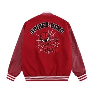 Varsity <b>Jackets</b> Custom Printing <b>Leather</b> Sleeve Men's Baseball <b>Jacket</b> Men Plain Blank Varsity Letterman <b>Jackets</b> - Product Image 4