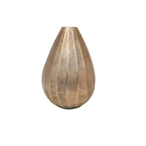 Vase à fleurs moderne en fonte d'aluminium pot de fleurs pour contenir des fleurs coupées en laiton antique enduit taille idéale décor à la maison couleur or fini - Product Image 1