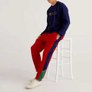 Pantalones de chándal de cintura alta a la moda para hombre, cómodos pantalones de chándal de color liso ajustados, pantalones de correr personalizables - Product Image 2