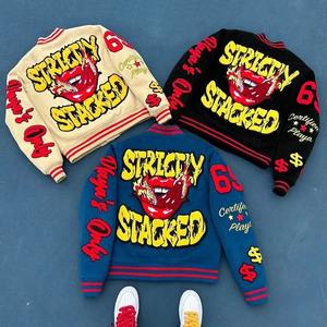 Personalizable de moda para hombre Chaqueta de algodón acolchado de los hombres Casual chaqueta de doble capa de algodón de lana Varsity chaqueta - Product Image 1