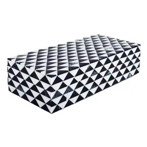 Solución de almacenamiento de arte popular elegante y moderno, regalo, incrustaciones de resina de hueso únicas, diseño de modelo, Color negro y azul con material de madera, amor - Product Image 5