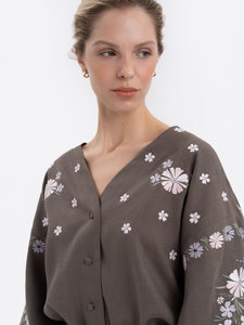 Blusa Casual de Mujer de Calidad, Primavera 2025, Blanca y Amarilla, Tejida, 100% Algodón, Manga Corta - Product Image 2