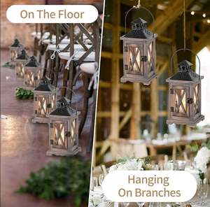 Linterna de madera única de latón AK, mango de Metal superior, tarro de vela de diseño único hecho a mano para decoración de interiores de eventos festivos - Product Image 3