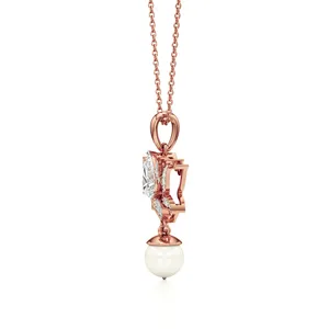 Jade <b>Amethyst</b> Rhodium-Plated Gold Charm <b>Pendant</b> - Product Image 3