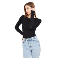 CUERPO DE MANGA LARGA DEDO DE CUELLO REDONDO ROPA INTERIOR DE MUJER CUERPO