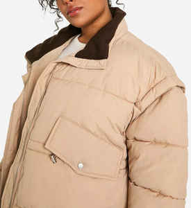 Nouveau design hiver femmes contraste bulle doudoune veste respirante réversible coupe-vent pleine manches surdimensionné OEM ODM Service - Product Image 6