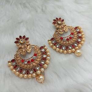 Kriaa Pierre autrichienne plaqué or boucles d'oreilles pendantes à la mode classique charme religieux pour la fête de mariage 1313005B breloque en diamant - Product Image 1