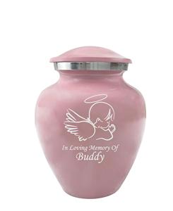Pink Pet Cremation <b>Urns</b>, <b>Urn</b> <b>for</b> Cats, <b>Dogs</b>, Artwork Cremation <b>Urn</b>, <b>Ash</b> <b>Urns</b> with Personalized Engraving (Angel) - Product Image 1