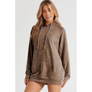 Sudadera con Capucha Extra Grande para Mujer, Lavado Ácido, para Venta en Línea, Nueva Llegada, Ajuste Holgado con Cordón, Antibolitas, Transpirable, con Logotipo Frontal - Product Image 3