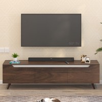 Yeni Modern Tarz Blesky Ahşap Ayaklı TV Ünitesi Set Üstü Kutu Standı/TV Dolabı Paneli Raflı