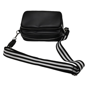 Women's Trendy PU Leather Crossbody Shoulder <b>Bag</b> Metal Zipper Simple Design Soft Texture Outdoor Sports Use Grey/Brown/<b>Ivory</b> - Product Image 2