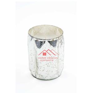 Bougie décorative pour la maison et l'hôtel, vente chaude, bougeoir en verre à motif nervuré, finition dorée - Product Image 4