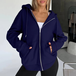 Sweat à capuche décontracté classique brodé en gros pour confortable éponge surdimensionné vierge sweat à capuche pour femme respirant - Product Image 5