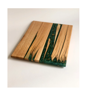 Planche à découper en résine et en bois avec outils de cuisine Planche à fromage fruits légumes de qualité durable - Product Image 5