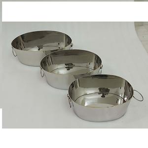 Moderno y Lujoso Enfriador de Bebidas Ovalado de Metal Galvanizado, Cubo para Vino Duradero con Asas para Eventos en el Hogar, Accesorios para Bebidas - Product Image 3