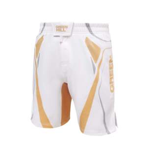 Pantalones Cortos de MMA GREEN HILL 2023, Diseño Personalizado, Ropa Deportiva Blanca, Elástica, para Entrenamiento de Combate, Gimnasio, Técnica de Sublimación, Lavada - Product Image 1