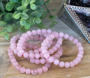 Bracelet en cristal de Quartz Rose naturel de pierres précieuses polies perles en vrac pour la fabrication de bijoux 8mm 10mm 12mm - Product Image 4