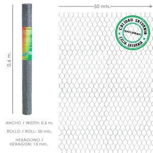 Rete Metallica a Triplo Torsione 13/60 cm. Rotolo da 50 Metri. Per Uso Domestico - Product Image 1