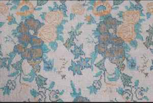 Tapis en laine beige noué à la main floral Oushak Runner d'Anatolie vintage pour la cuisine tapis et ensembles turcs - Product Image 4