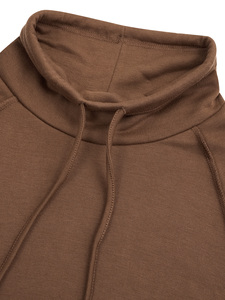 Sudaderas con capucha de mezcla de algodón antiarrugas suave de alta calidad para mujer, ropa de calle transpirable con hombros caídos lavada con logotipo frontal - Product Image 3