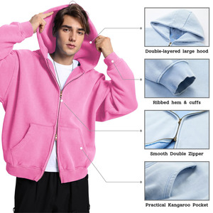 Veste zippée d'hiver décontractée pour hommes avec design personnalisé Pull imprimé à capuche Sweatshirts à capuche tricotés en polyester/coton - Product Image 4