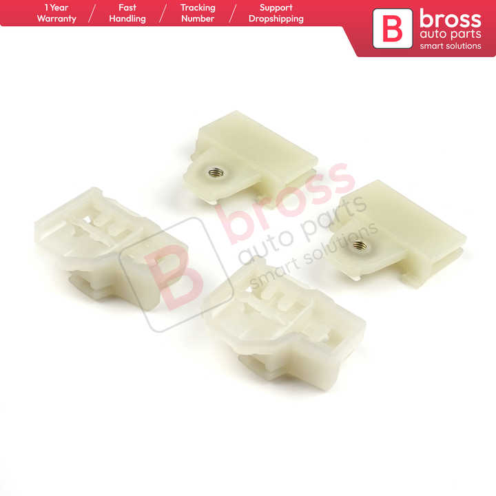 BWR46+BWR5022 4 Pieces Window Regulator Guide Slider Sash Clips Front Left for Grand Am Sunfire 1995-2005 Alero Cutlass MK6