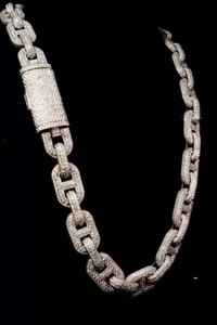 Collier chaîne maille cubaine de luxe en rhodium, style hip-hop, entièrement serti de moissanite VVS, en argent sterling, cadeau pour fête - Product Image 2