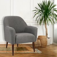 Chaise Ron Mam, chaise de salon moderne et écologique, portable, en tissu Teddy, pieds en bois, 2 options de couleur