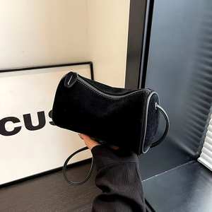 Sac Boston à bandoulière en cuir à logo personnalisé sac à main pour femmes sac à main pour femmes sac à maquillage cylindrique LCYB-0012 - Product Image 2