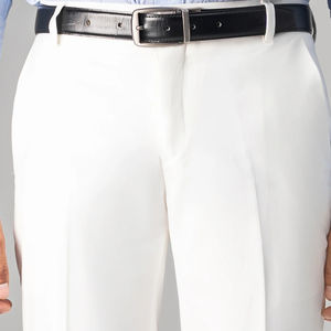 Pantalon habillé pour homme de haute qualité 100% coton, coupe ajustée, style formel blanc, tissu en toile respirant, pantalon décontracté respirant pour homme - Product Image 2