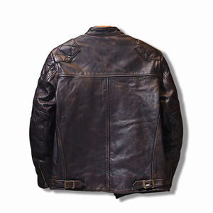 Chaquetas de Cuero de Moda para Hombre OEM, Chaqueta de Cuero de Invierno para Hombre - Chaqueta de Cuero de Cordero Genuino para Hombre, Material de Super Calidad, Color Marrón - Product Image 2